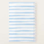 Waterverf Floral Anchor Blue Stripes Wedding Planner (Achterkant)