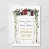 Waterverf Floral Arch Blue Gold Kaart (Voorkant)