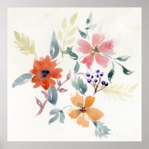 Waterverf Floral Art Handgeschilde kunst Poster