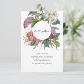 Waterverf Floral Art Wedding Informatiekaartje (Staand voorkant)