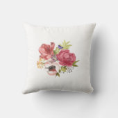 Waterverf Floral Baby Girl Persoonlijk Kussen (Achterkant)