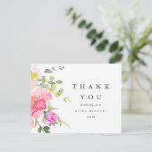 Waterverf Floral Baby shower Hartelijk dank Briefkaart (Staand voorkant)