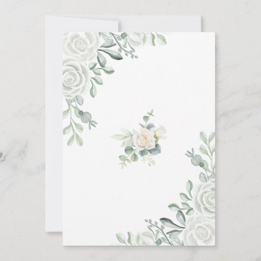 Waterverf Floral Baby shower Kaart (Achterkant)