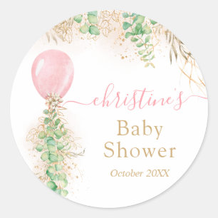 Waterverf Floral Baby shower Ronde Sticker
