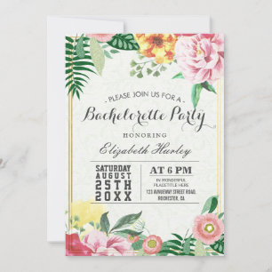 Waterverf Floral Bachelorette Kaart