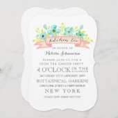 Waterverf Floral Banner Kitchen Tea Invite Kaart (Voorkant / Achterkant)
