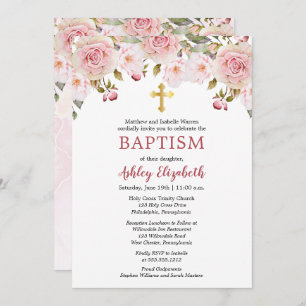 Waterverf Floral Baptism Kaart