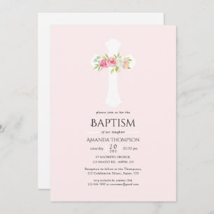 Waterverf Floral Baptism of Christening Kaart