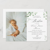 Waterverf Floral Baptism Uitnodiging (Voorkant / Achterkant)