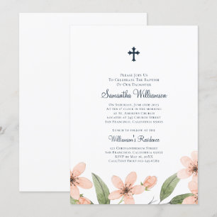 Waterverf Floral Baptismal Kaart