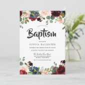 Waterverf Floral Baptisme Kaart (Staand voorkant)