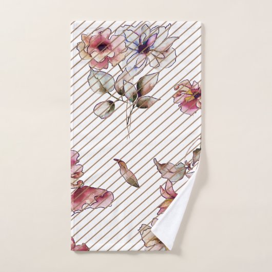 Waterverf Floral Bath Towel Set Bad Handdoek (Handdoek)