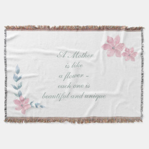 Waterverf Floral Beauful Moeder Quote Deken