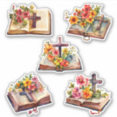 Waterverf Floral Bibles Sticker (Voorkant)
