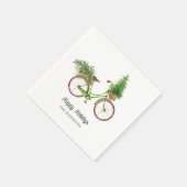 Waterverf Floral Bicycle kerstfeest Servet (Hoek)