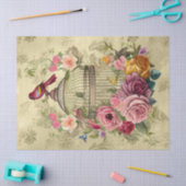 Waterverf Floral Bird Cage Gold Decoupage Tissuepapier (Craft)