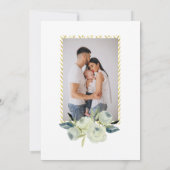 Waterverf Floral Birth kondiging met foto's Kaart (Achterkant)