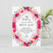 Waterverf Floral Birthday Party (Staand voorkant)