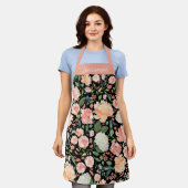 Waterverf Floral Black Bridesmaid Schort (Gedragen)