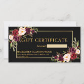 Waterverf Floral Black Gold Cadeaubon (Voorkant)