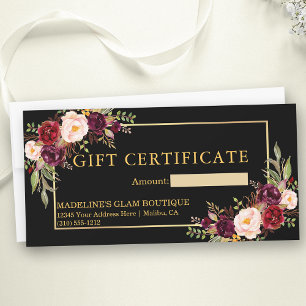 Waterverf Floral Black Gold Cadeaubon