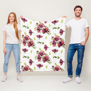 Waterverf Floral Blanket Fleece Deken