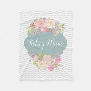 Waterverf Floral Blanket Fleece Deken