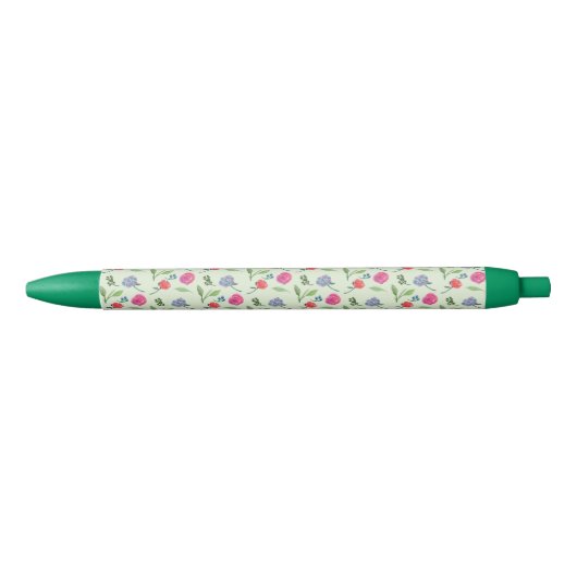 Waterverf Floral Blauwe Inkt Pen (Voorkant)