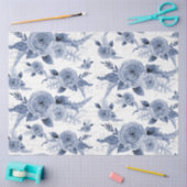 Waterverf Floral Blue  Script-ontkoppeling Tissuepapier (Craft)