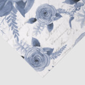 Waterverf Floral Blue  Script-ontkoppeling Tissuepapier (Detail)