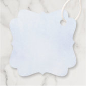 Waterverf Floral Blue Wedding Bedankjes Labels (Achterkant)