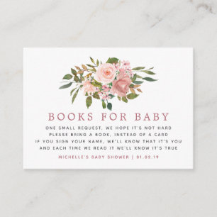 Waterverf floral Blush en Roos Gold Book Request Informatiekaartje