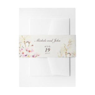 Waterverf Floral Boho Belly Bands Uitnodigingen Wikkel