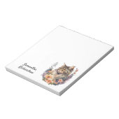 Waterverf Floral Boho Cat Notitieblok (Gedraaid)