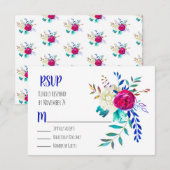 Waterverf Floral Boho Chic RSVP Kaartje (Voorkant / Achterkant)