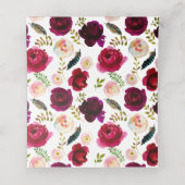 Waterverf Floral Boho Chic trouwkaarten (Binnenkant ongevouwen)