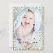 Waterverf Floral Boho Cute New Baby Bedankkaart (Voorkant)