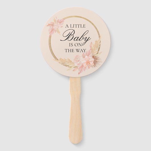 Waterverf Floral Boho Pink Baby shower Handwaaier (Voorkant)