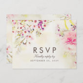 Waterverf Floral Boho Response RSVP Briefkaart (Voorkant / Achterkant)