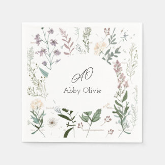 Waterverf floral boho simpel servet