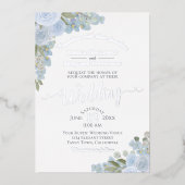 Waterverf Floral Boho Wedding Folie Uitnodiging (Voorkant)