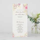 Waterverf Floral Boho Wedding Program Rack Kaarten (Staand voorkant)