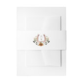 Waterverf Floral Boho Western Hoefijzer Monogram Uitnodigingen Wikkel (Voorkant Voorbeeld)