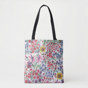 Waterverf Floral botanical Boho Garden Draagtas
