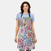 Waterverf Floral botanical Boho Garden Schort (Gedragen)