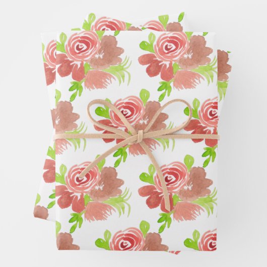 Waterverf Floral Bouquet Hand Painted Inpakpapier Vel (In situ)