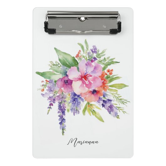 Waterverf Floral Bouquet Mini Klembord (Voorkant)