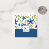 Waterverf Floral Bouquet Pattern Notitiekaartje (Voorkant / Achterkant in situ)
