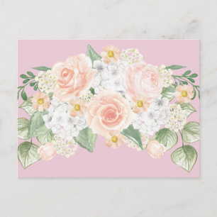 Waterverf Floral Bouquet Roze Briefkaart
