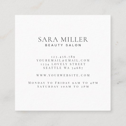 Waterverf Floral Bouquet Vierkante Visitekaartje (Achterkant)